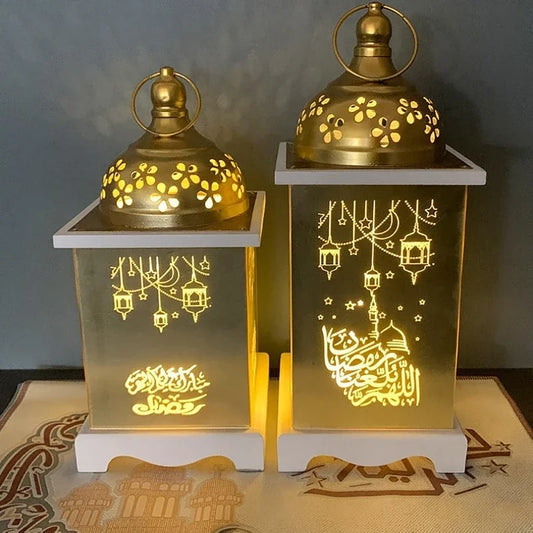 2023 Eid Mubarak Muslim Festival Decor Supplie LED Light Lantern Hanging Ornament Ramadan Kareem Decoration for Home Event Party