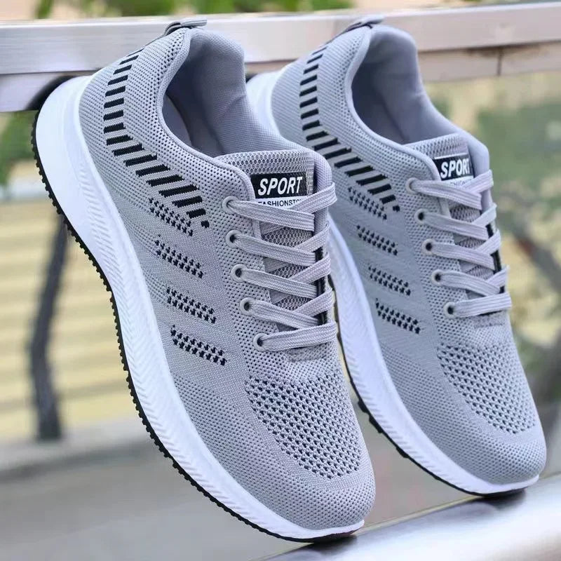 Men's Casual Running Shoes 2025 with Outdoor Anti Slip Design Gray Flat Sports Shoes Black Fashionable Low-priced Men's Shoes