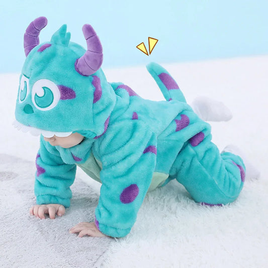 بدلة نوم دافئة للأطفال من Baby Sully باللون الأزرق، ملابس أطفال حديثي الولادة، ملابس أطفال أولاد وبنات، أزياء بقرة الهالوين، ملابس أطفال كرتونية لطيفة من سن 0 إلى 3 سنوات