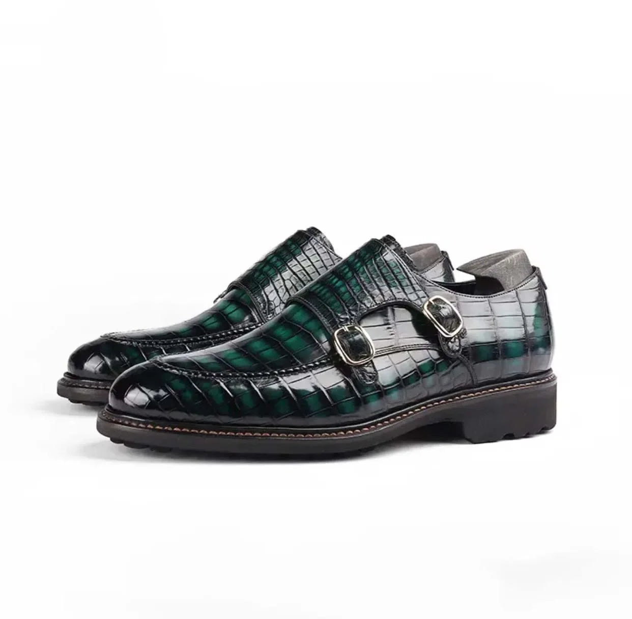 shenzhuangsanbao new men dress shoes male crocodile shoes brush color rubber sole