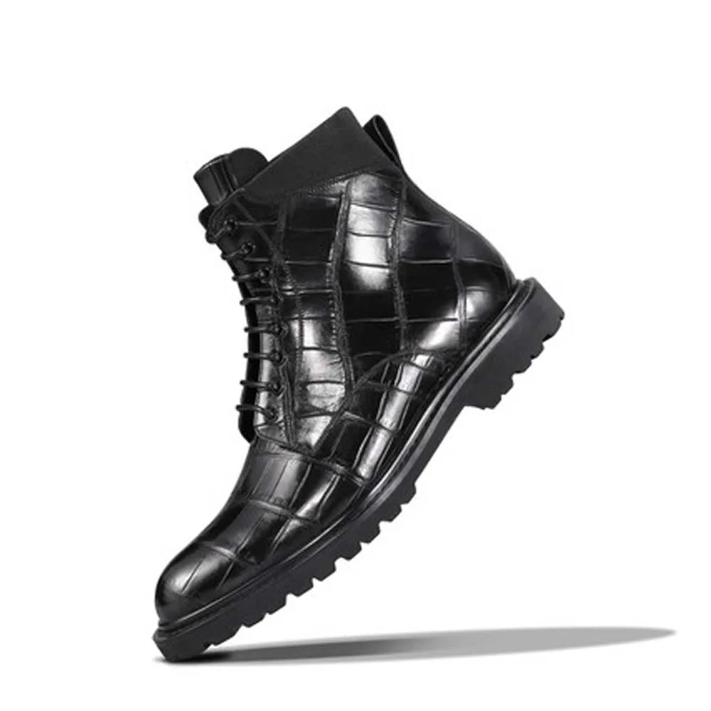 KEXIMA cestbeau new arrival crocodile leather Men crocodile boots crocodile tooling high help male shoes