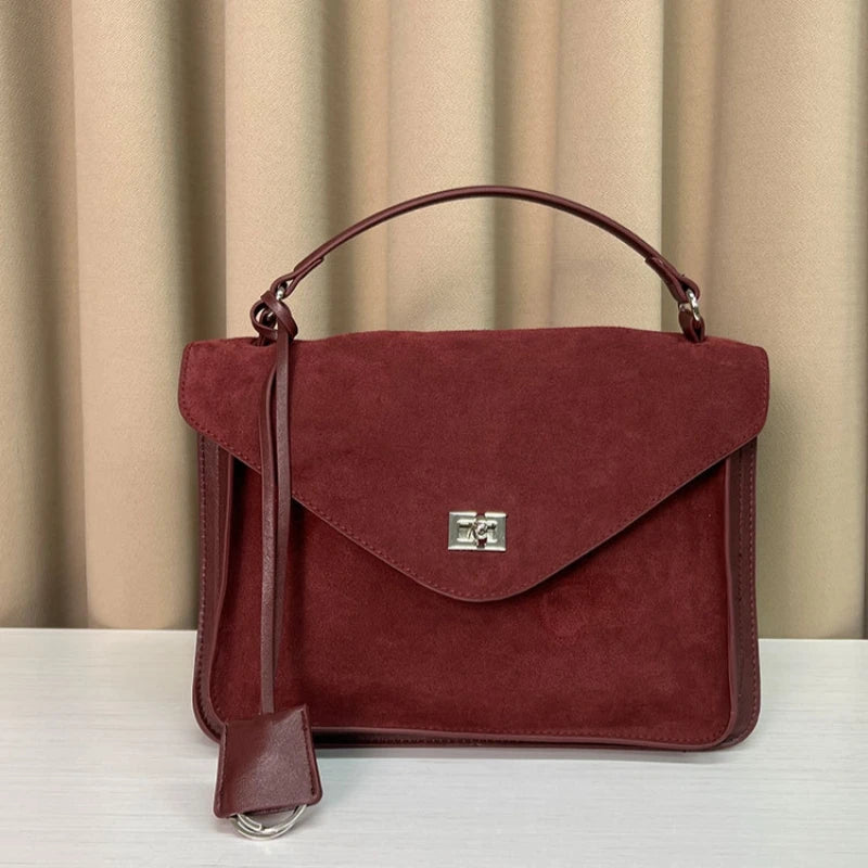 Meet You Luxury Design Scrub Suede Messenger Bags for Women Large Capacity Winter Commuter Female Tote Handbag High Quality