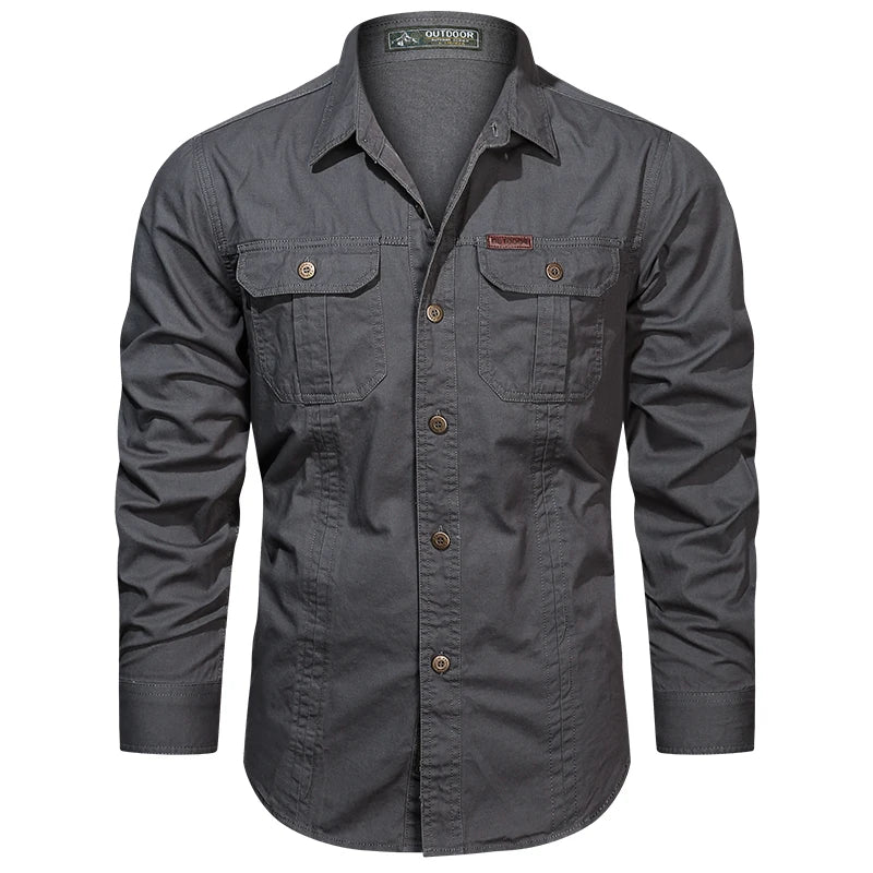 Spring Shirts Men Long Sleeve Casual Cotton Shirt mon