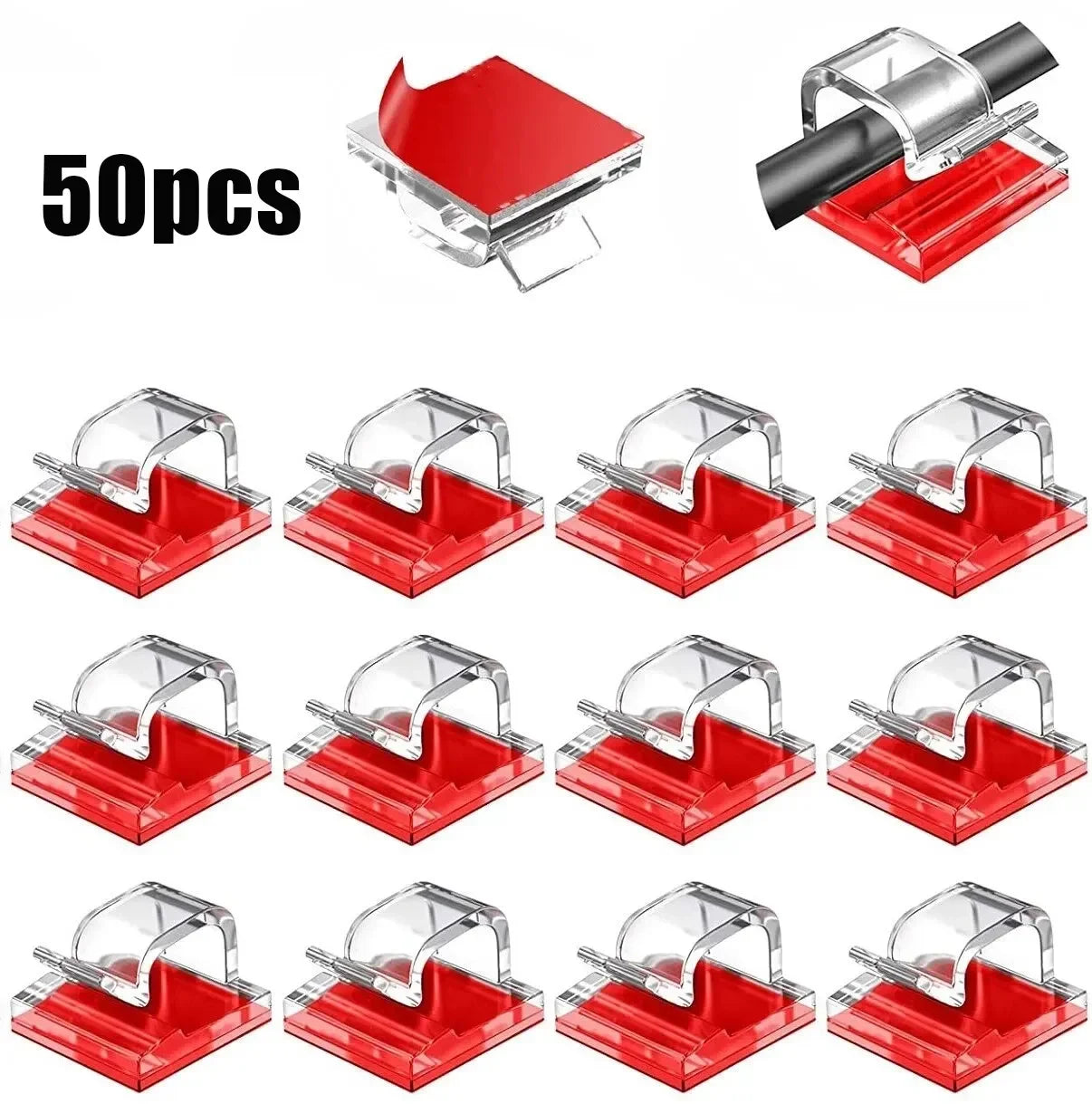 50 Stück Kabel-Organizer-Clips, Kabelmanagement, Drahtmanager, Kabelhalter, USB-Ladedatenleitung, Spulenwickler, Wandhaken