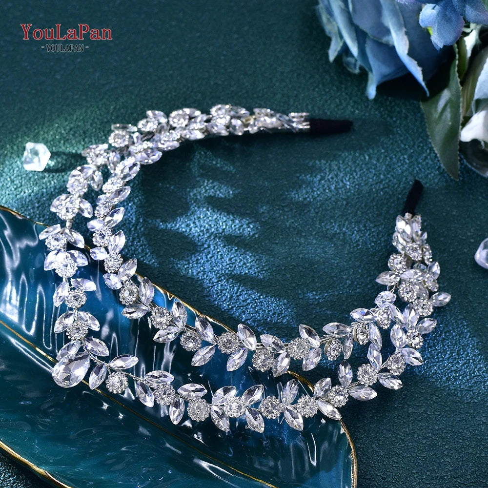 YouLaPan Wedding Hair Accessories Silver Color Double Layer Crown Hair Accessories Elegant Girl Crown Tiara Girlfriend HP696 