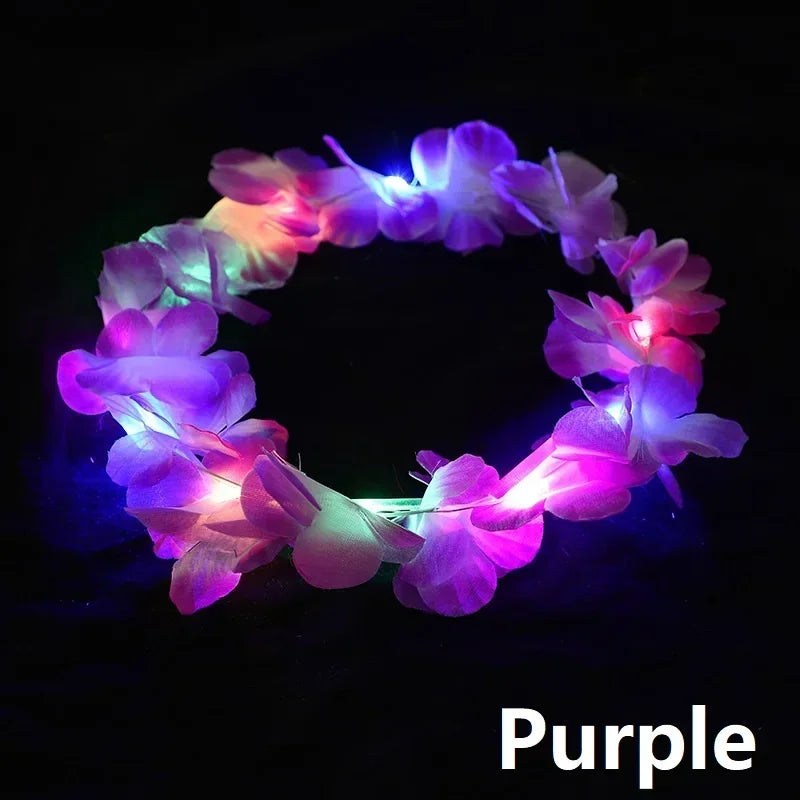 Luminous Headbands Party Led Headband Flower Crown with Led Lights Festival Party Decoration Glow-in-the-dark