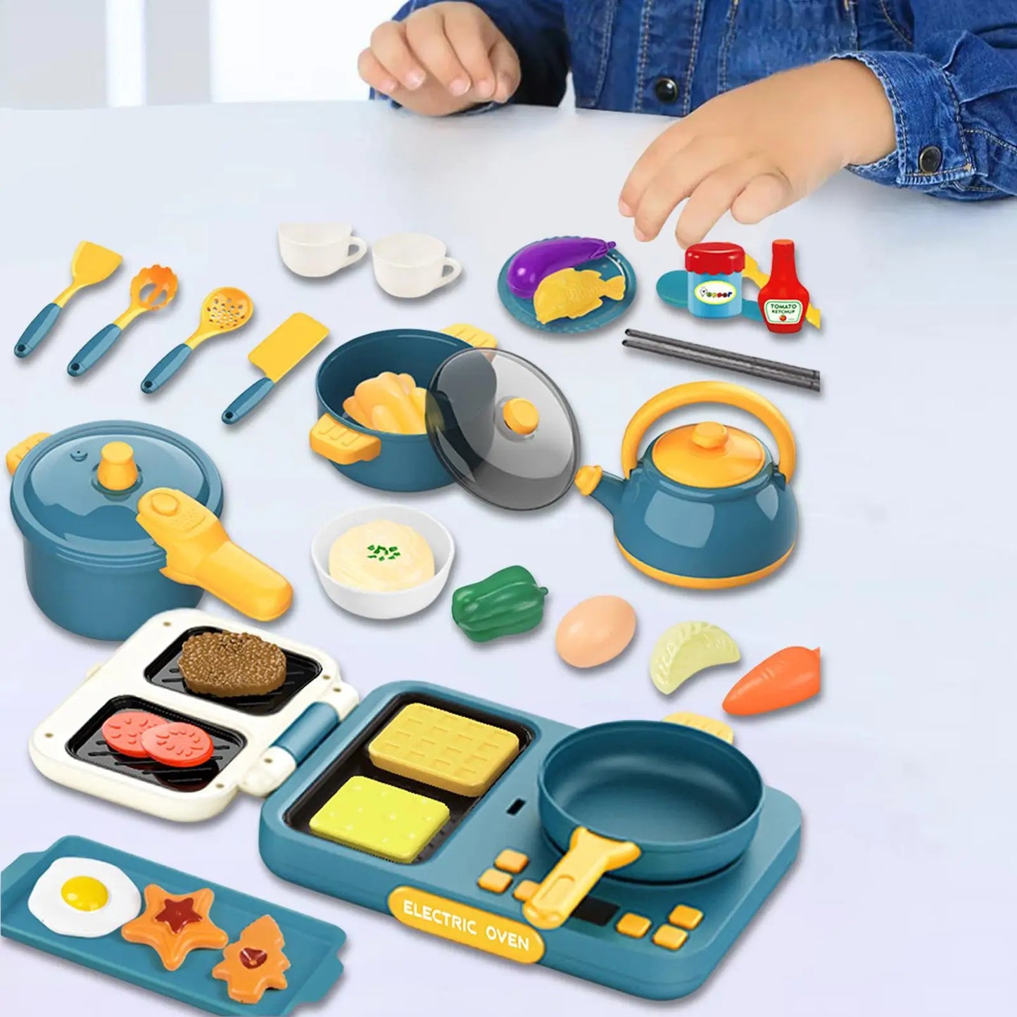Kitchen Playset Educational Toy Accessories for Toddlers Age 3-8 Children