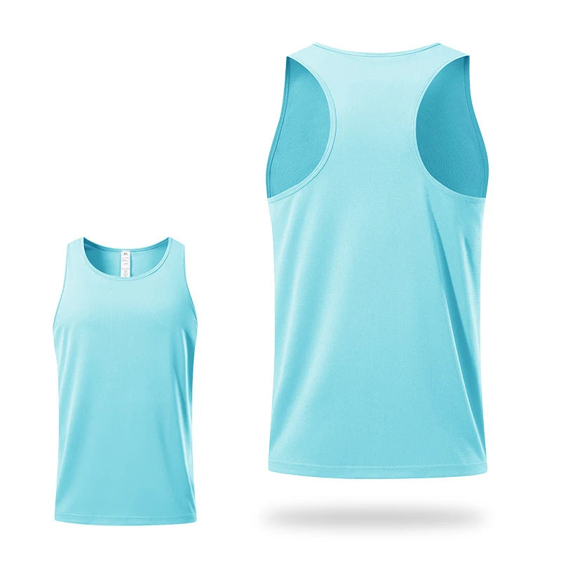 Men Sport Vest Outdoor Running Exercise Training Quick Dry Fitness Tops Jogging Sleeveless Shirt Basketball Racerback Singlets