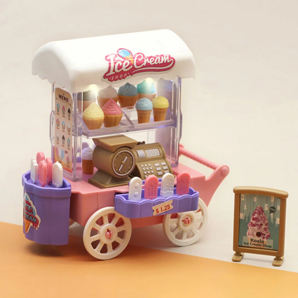 1 Set of Ice Cream Truck Ice Cream Treats Pretend Play Food Accessories for Toddler Girls Boys interactive ice cream truck