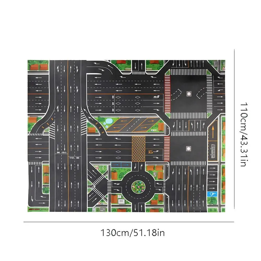 Kinder Geschenk Spielmatte Kinderspielzeug Straßenteppich Spielmatte Kletterspielzeug Stadtparkplatz Straßenkarte DIY Verkehrsschilder
