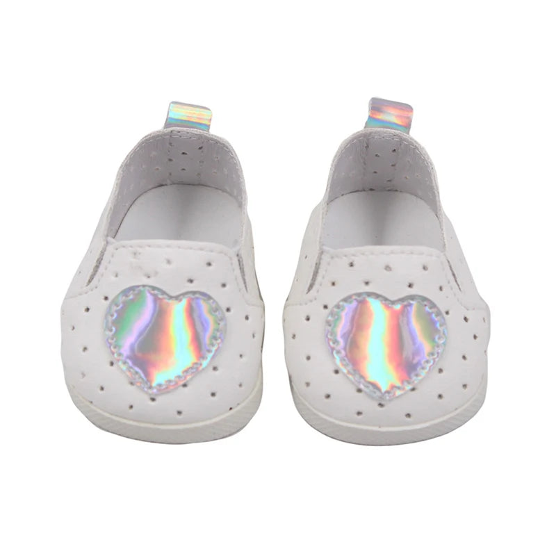 Canvas Cloth 7cm Shoes For 18 Inch American And 43cm New Born Baby Doll Shoes Clothes Accessories For Our generation Girl Dolls