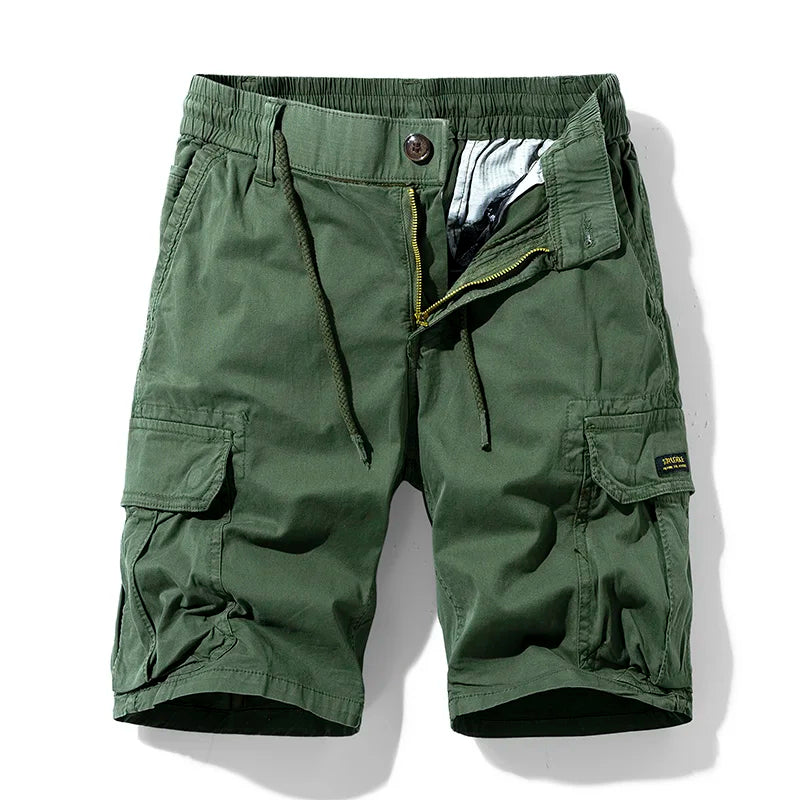 Men's Fashion New Cargo Cotton Shorts Plus Size Mens Summer Breeches Multi-Pocket Shorts Men Spring Casual Joggers Shorts Male
