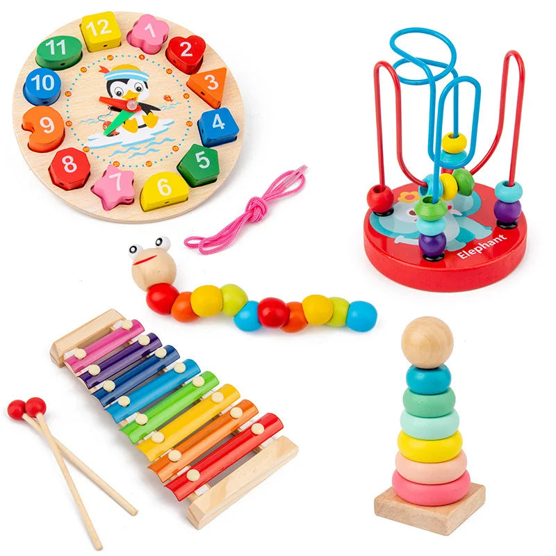 Montessori Babyspielzeug Kinder 3D Holzpuzzles Frühes Lernen Babyspiele Spielzeug Pädagogisches Holzspielzeug Für Kinder Geburtstagsgeschenke