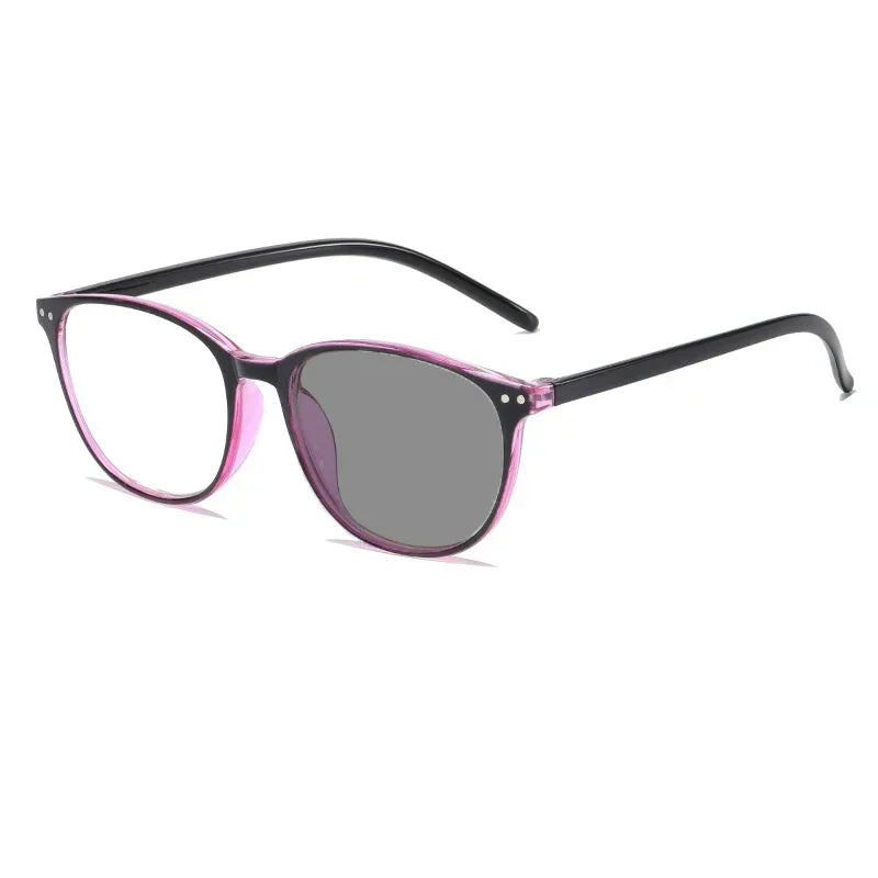 Intelligent Color Changing Far Sight Glasses New Fashion Square Frame Reading Sunglasses Prescription Photochromic Eyeglasses