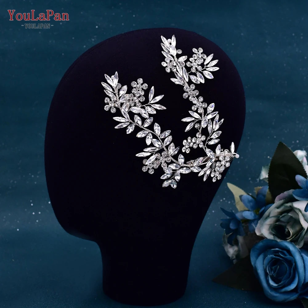 YouLaPan Bridal Rhinestone Hairpin Fashion Woman Wedding Hairpiece Handmade Crystal Hair Accessories Bride Headwear HP271