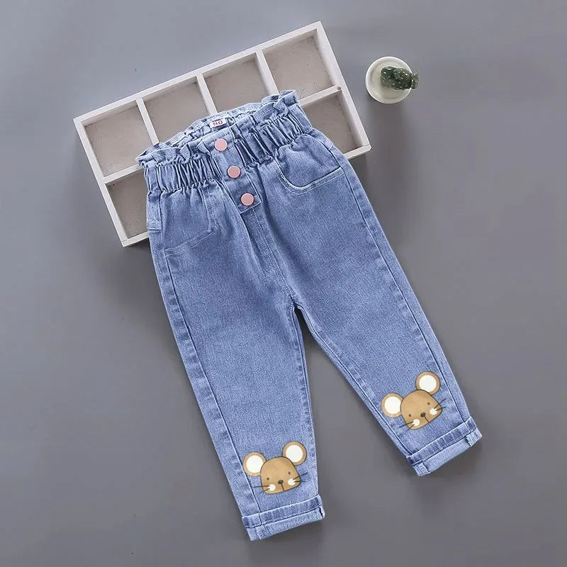 Kinder Baby Mädchen Freizeitkleidung Jeans Rosa Schleife Hose Kleinkind Säugling Denim Kleidung Hosen Kinder Unterteile 1 2 3 4 5 6 Jahre