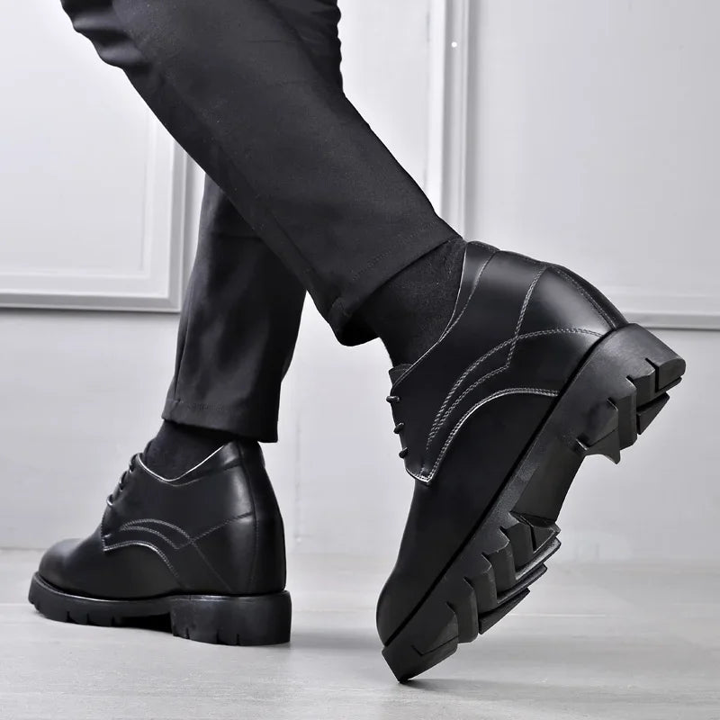 12cm genuine leather Men's Height-increasing Shoes Invisible Height-increasing Elevator Shoes Business Casual Men Shoes