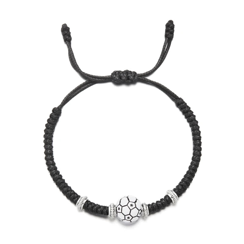 Newest Football Volleyball Basketball Baseball Bracelet For Women Woven Rope Tennis Rugby Bracelet Boys Girls Sports Jewelry