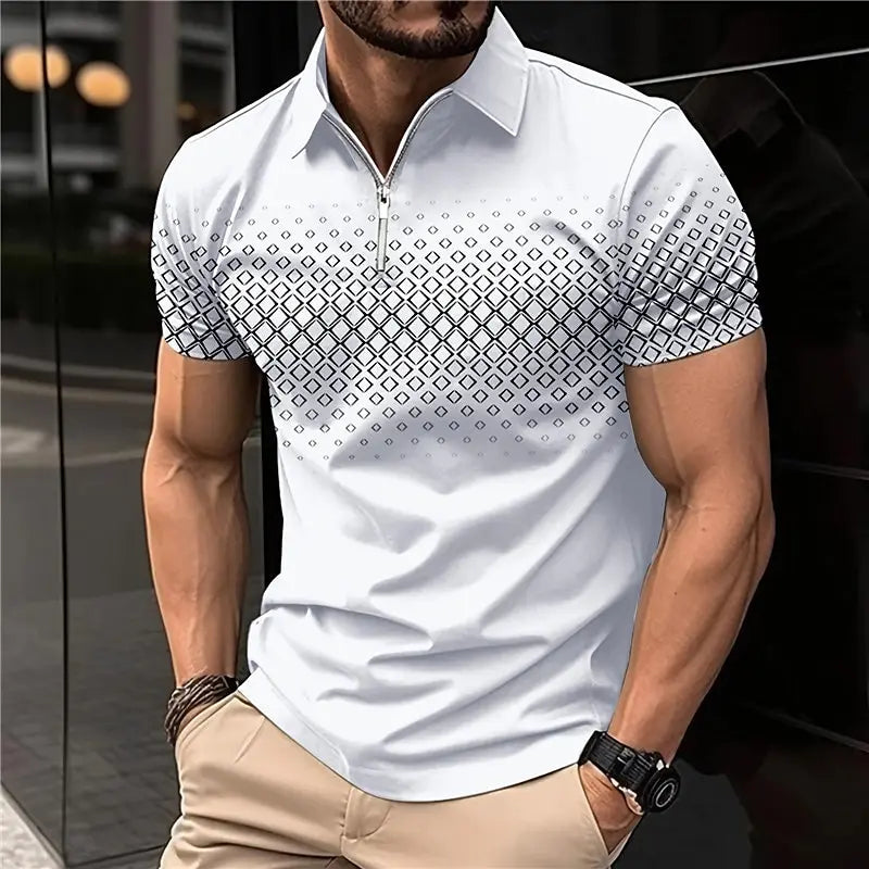 Summer T Shirts for Men Short Sleeve Men's Clothing Collar 3D Printing mon