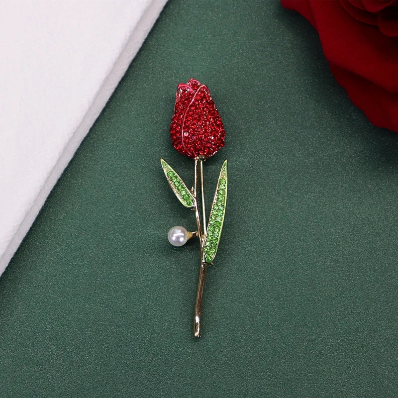 Beautiful Rose Flower Brooches Collection For Women Lady Elegant Flower Pin Summer Design Party Valentine Day Gift