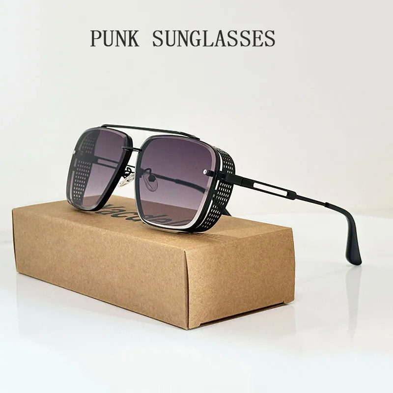 2025 Steampunk Sunglasses For Men Retro Square Punk Sunglasses Women Trendy Luxury Fashion Glasses Gafas De Sol Hombre Zonnebril