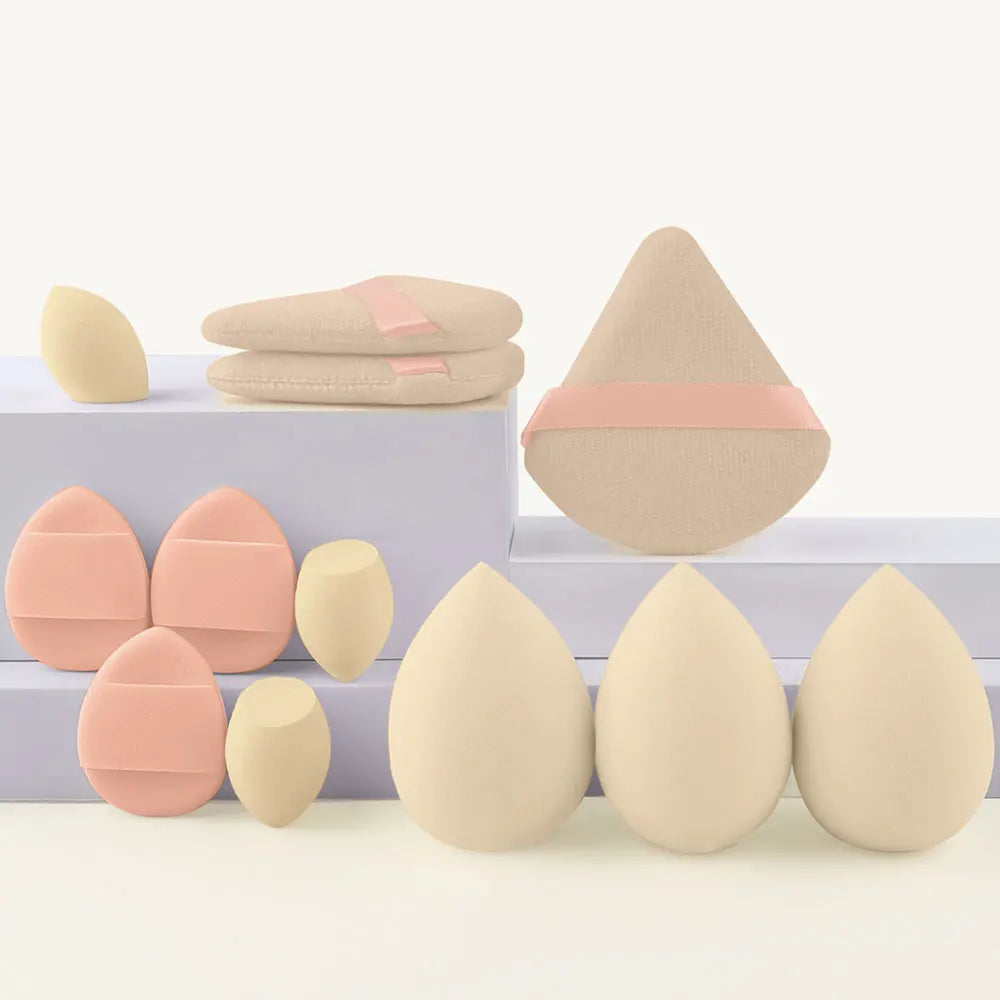 12/32pcs Makeup brush and sponge set Professional Makeup brush Set Beauty Blender Triangle Powder Puff Clean Powder Puff
