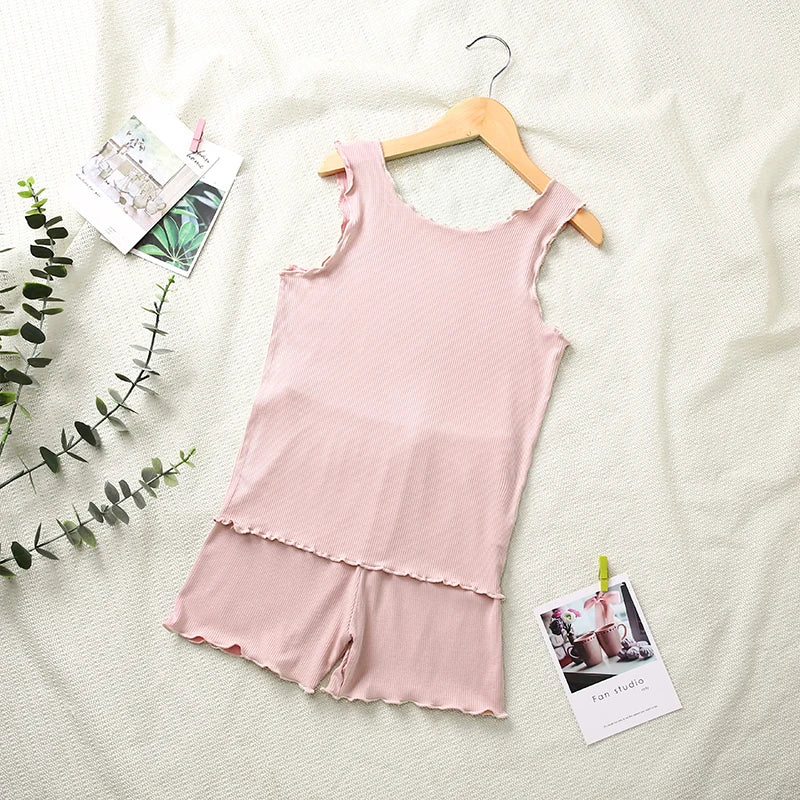 Summer Girls Pajamas set Cotton baby Kids Pyjamas lovely princess Sleepwear Child 3-15Y spring Pijama Night Wear Clothing Suits