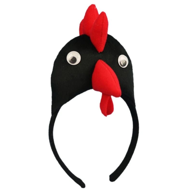 Adult Kids Funny Chicken Rooster Headband Lovely Cartoon Animal Hair Hoop for Easter Festive Party Daily Wear Wide Headpiece