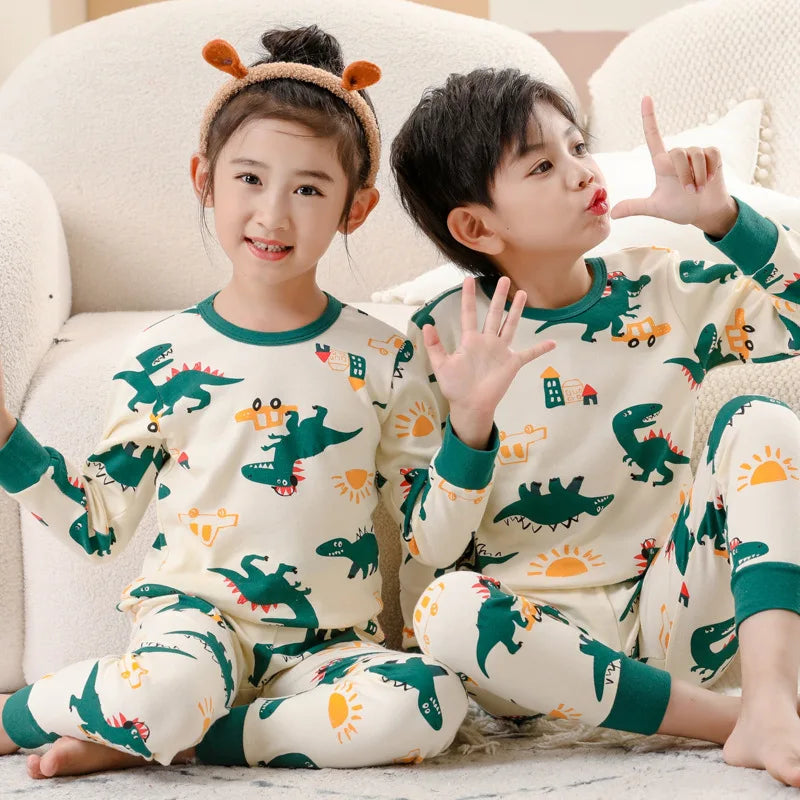 Autumn Winter Baby Girl Clothes Pajamas Sets Boys Pyjamas Kids Homewear Cotton Nightwear Children's Indoor Clothing Pijamas Suit