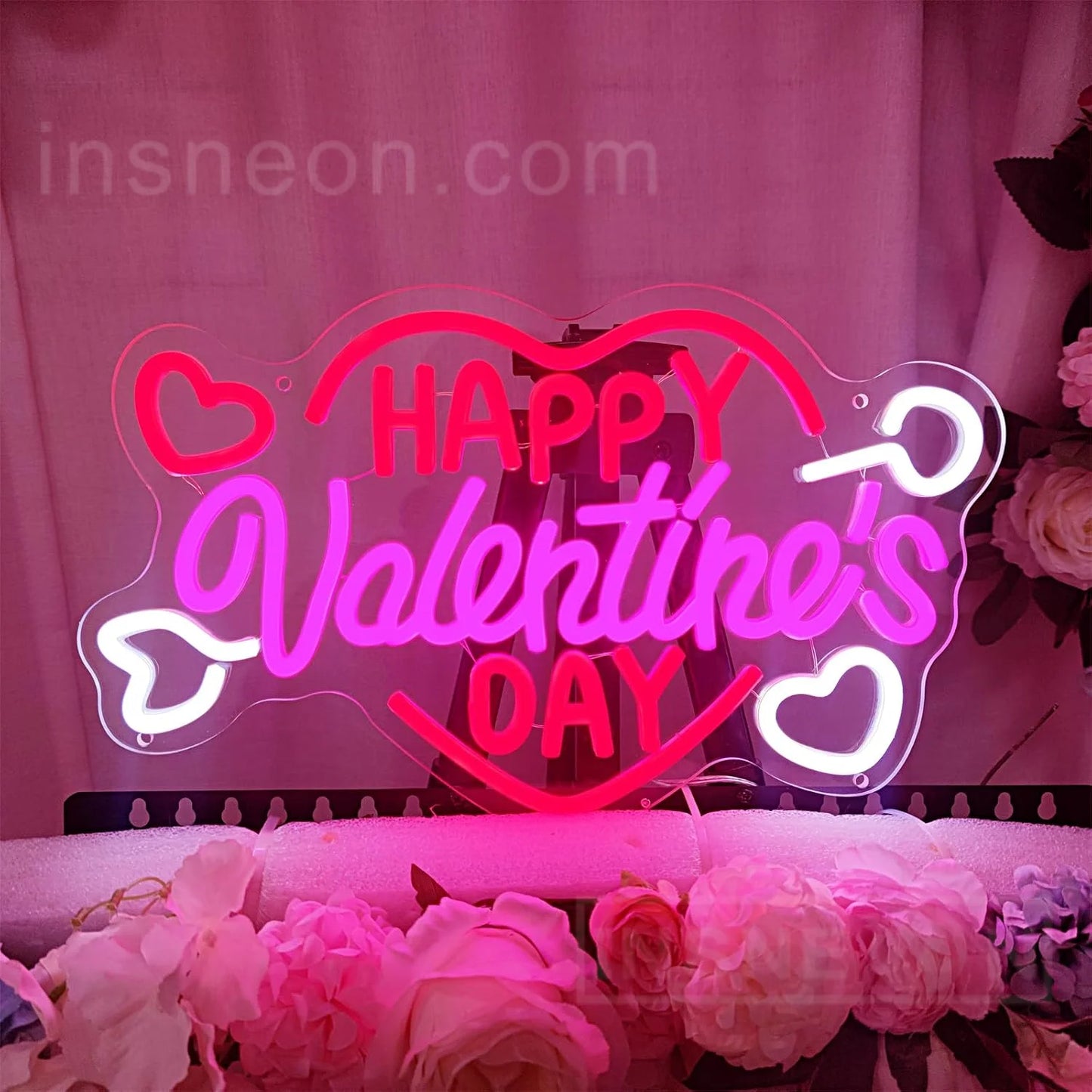 Happy Valentines Day Neon Sign for Room Decoration,Neon LED Lights Signs for Bedroom Wall Decor,Home,Wedding,Gaming,Bar,Custom