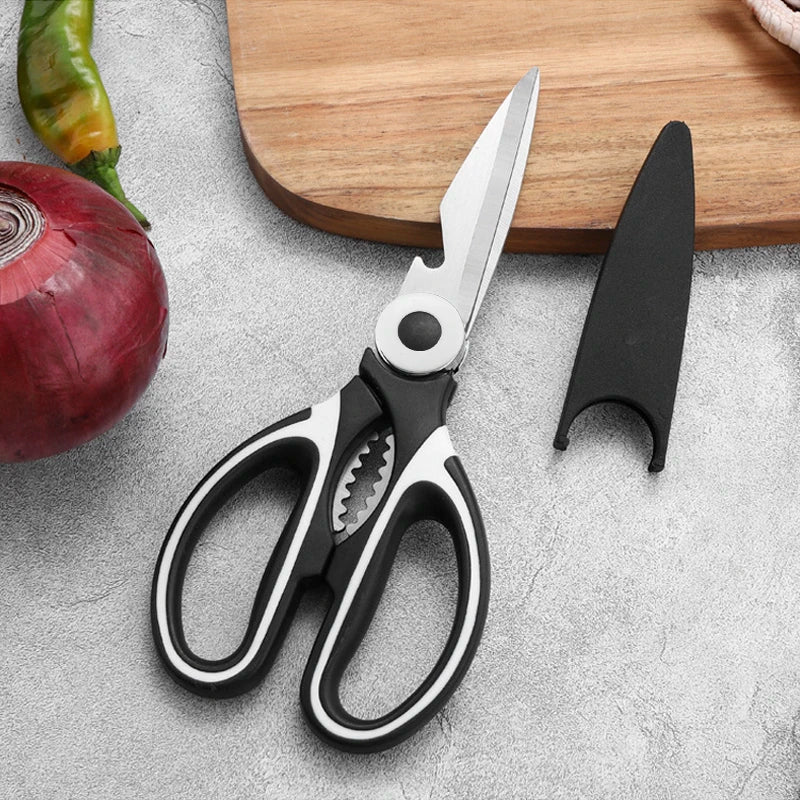 1pc Scissors Kitchen Stainless Steel Multifunctional Bottle Opener Nutcracker Vegetables Chicken Bone Fish Household Gadgets