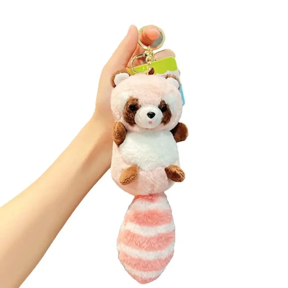 Pendant Bag Accessories DIY Trinket Exquisite Raccoon Plush Pendant Raccoon Plush Keychain Plush Keychain Stuffed Animal Toys