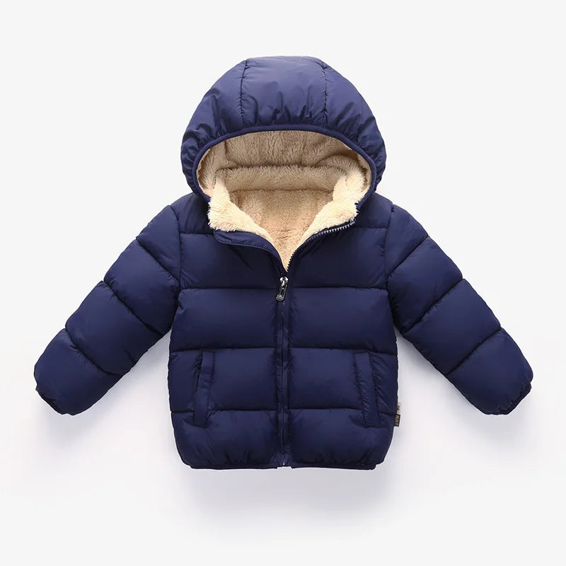 Baby Kinder Mäntel Winter Dicke Jacken Für Jungen Warme Plüsch Verdicken Oberbekleidung Für Mädchen Fell Kapuze Jacke Kinder Kleidung Schneeanzug