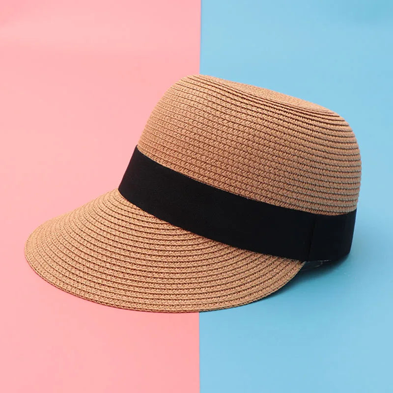 2021 New Straw Hat Woman Outdoor Student Casual Sun Hats Sunscreen Summer Baseball Cap Fashion Lovely Peaked Cap for Women