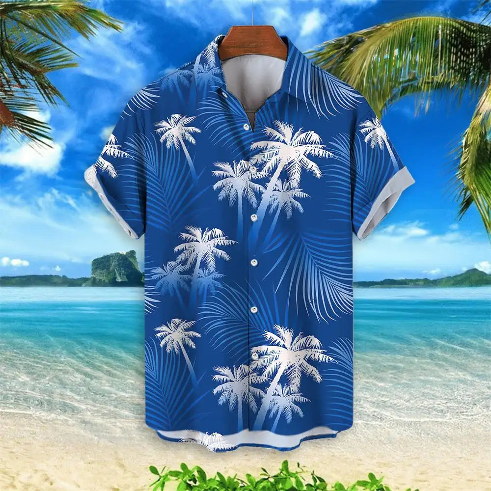 Summer Men Hawaiian Shirt 3d Plant Shirt For Men mon