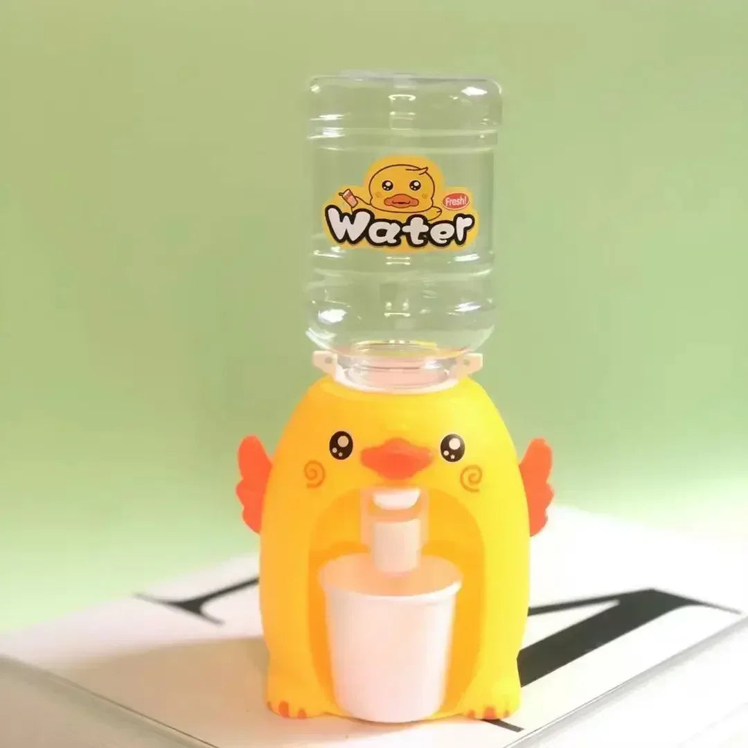 Mini Water Dispenser Cute Baby Toy Drinking Water Cooler Lifelike Children Cartoon Simulation Device for Kid Home Decor Ornament