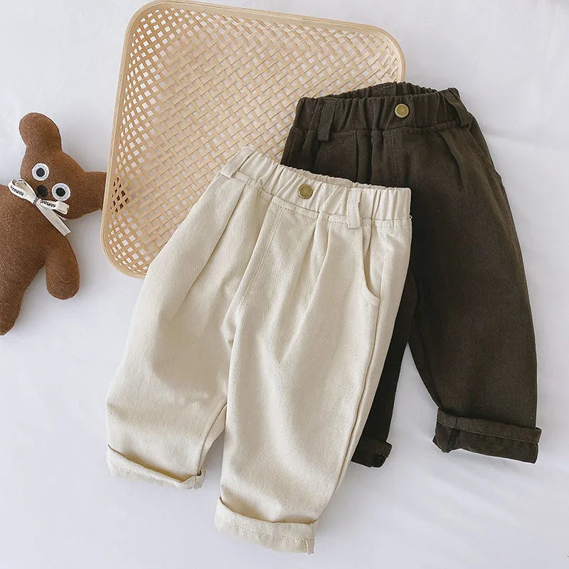 MILANCEL Einfarbige Kinderhose für Jungen und Mädchen, Vier Jahreszeiten, Elastischer Bund, Lässige Kleinkinder-Babyhose, Kleidung für 1–6 Jahre