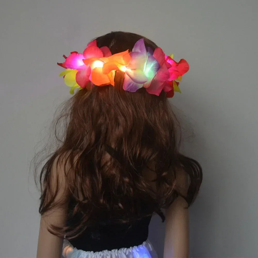 Luminous Headbands Party Led Headband Flower Crown with Led Lights Festival Party Decoration Glow-in-the-dark