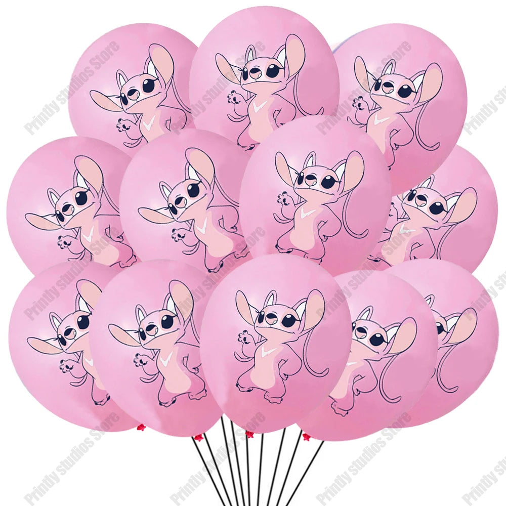 10 STÜCKE 12 Zoll Disney Lilo und Stitch Latexballons Set Globo Junge Mädchen Geburtstagsparty Babyparty Party Dekorationen Kinderspielzeug