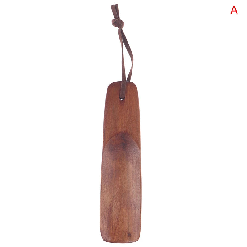 1Pc 15.5cm Solid Wood Short Handle Shoehorn Natural Wooden Shoe Horn Portable Handle Shoe Lifter Shoe Puller Accessories