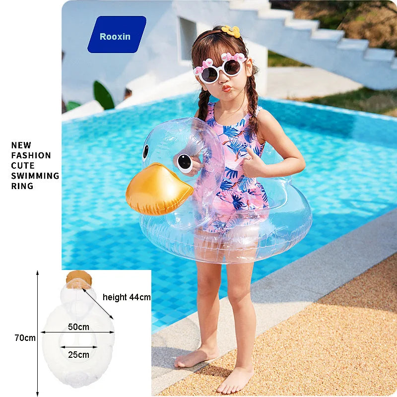 Rooxin Flamingo Swimming Circle Baby Infant Float Pool Swimming Ring With Sunshade Floating Seat Summer Beach Pool Party Toys