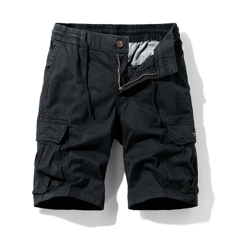 Men's Fashion New Cargo Cotton Shorts Plus Size Mens Summer Breeches Multi-Pocket Shorts Men Spring Casual Joggers Shorts Male
