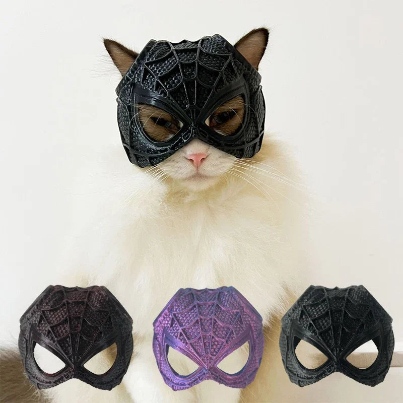 New 3D Printing Cat Bat Mask Halloween Accessories Cosplay Costume Accessory Spider Web Cat Mask Headset Pet Decor Props Mask