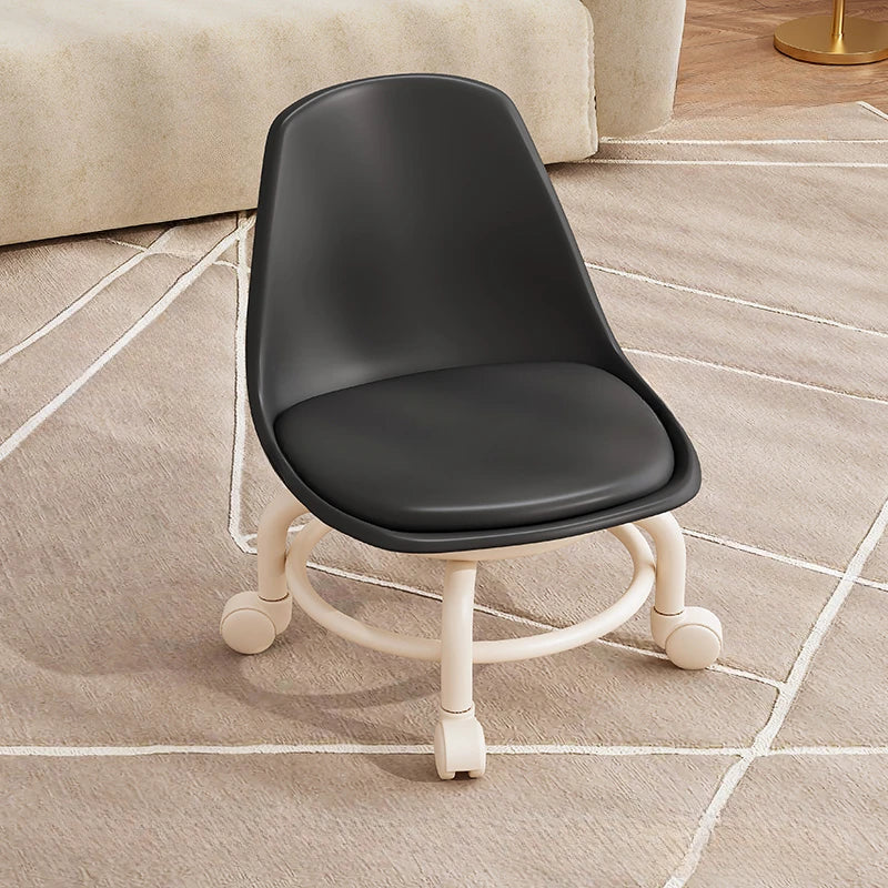 Kids Chair Solid Color Pulley Rotating Stool Wheeled Home Mobile Soft Low Footstool home improvement