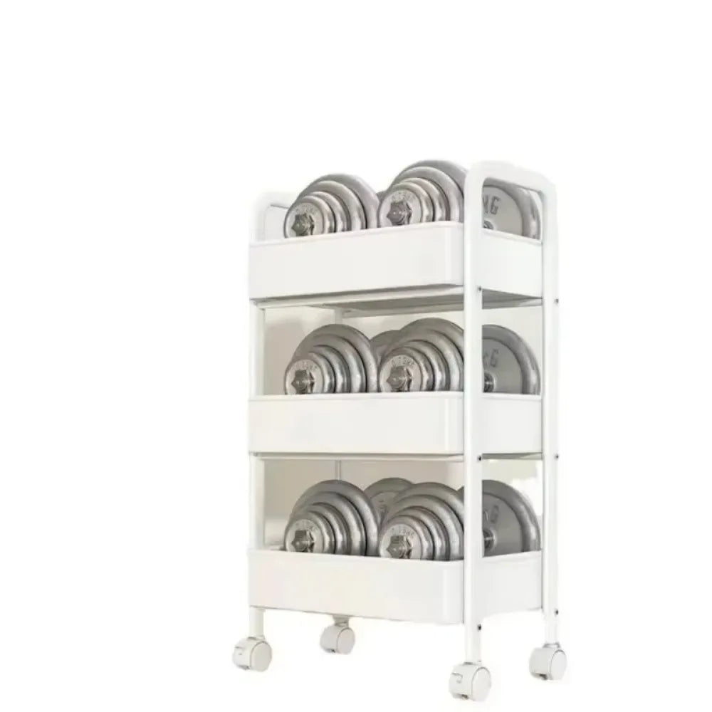 Storage Rack Trolley Multi-functional Mobile Multi-layer Household Snack Storage Rack with Wheel for Living Room Kitchen Bedroom