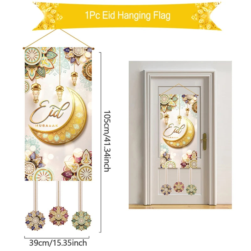 Ramadan Hanging Flag Ramadan Kareem Decoration For Home 2025 Aid EID Mubarak Muslim Islamic Festival Eid Al-fitr Party Supplies
