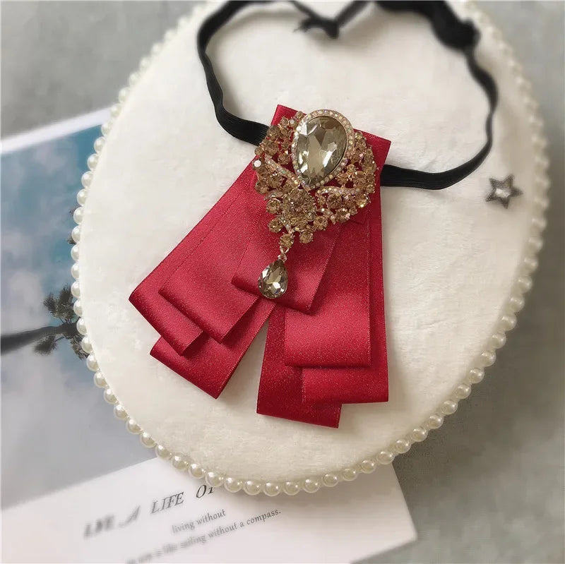 Men's Wedding Bow Ties Women's Accessories British Korean Business Banquet Formal Dress Shirt Rhinestone Ribbon Bow-tie Gifts mon