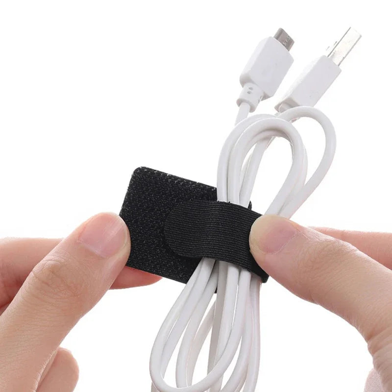 10pcs Reusable Cable Ties Fastening Wire Organizer Cord Rope Holder Self Adhesive Adjustable Cord Organizer Straps Desk Manageme