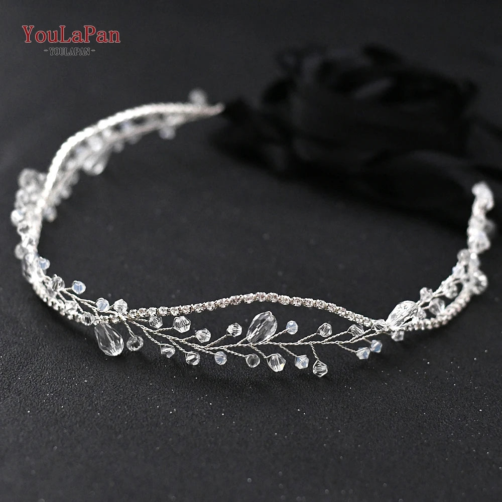 YouLaPan Clear Crystal Bridal Belts Thin Bridal Belt Rhinestone Bridal Belt Accessories Belt for Dress Wedding Accessories SH93