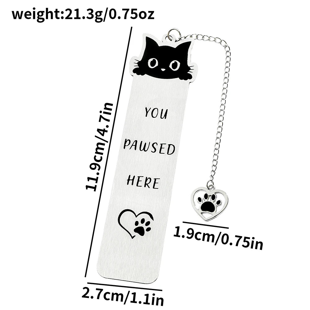 Cute Cat Bookmarks Metal Black Bookmarks Reading Marks Book Lovers Collections School Supplies Gifts for Friends and Teachers